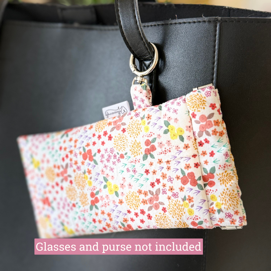 Sunglass Case Flexi Frame - Orange Flowers