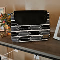 Black and Gray Dual Zipper Pouch - Large Size