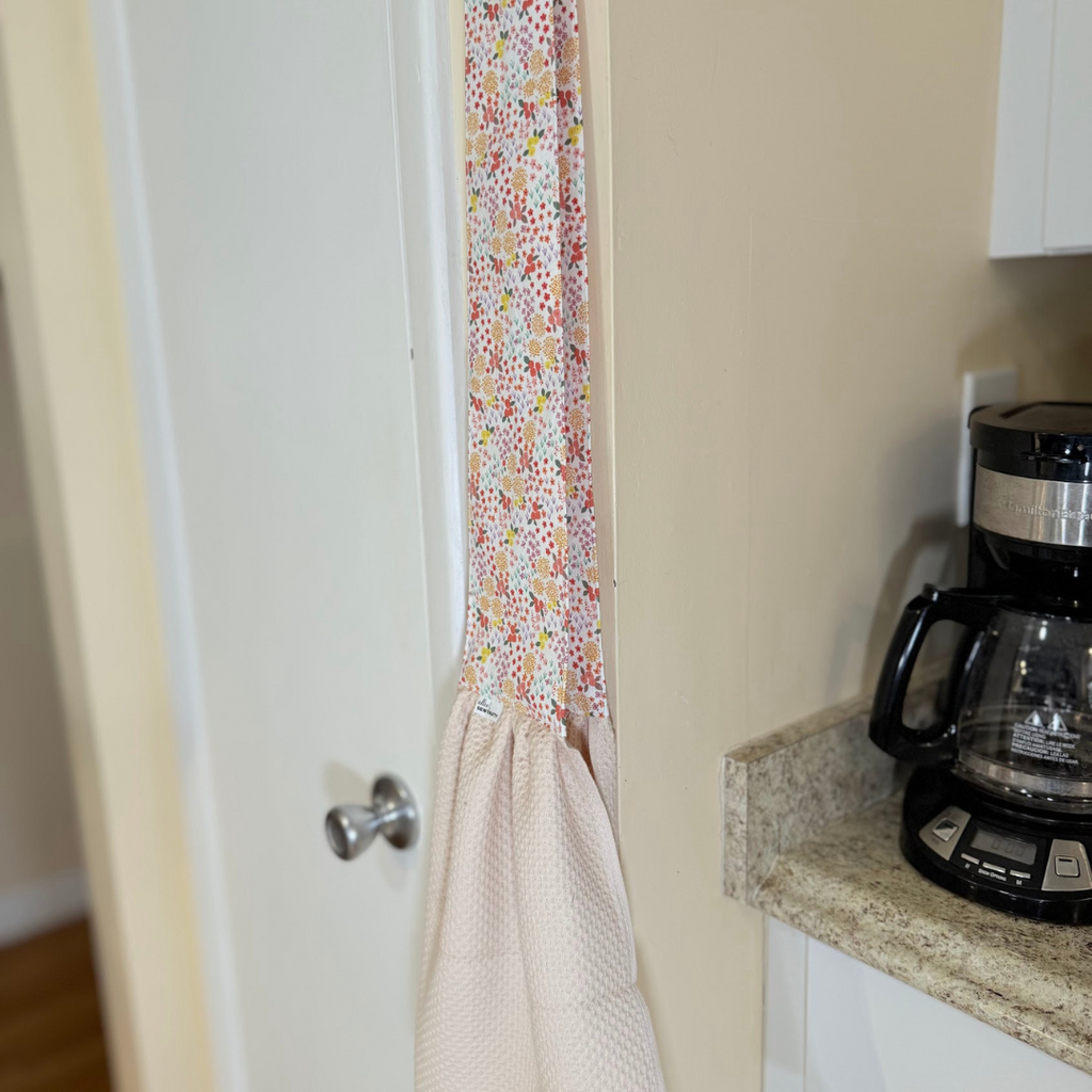 Beige & Orange Floral Kitchen Scarf Towel