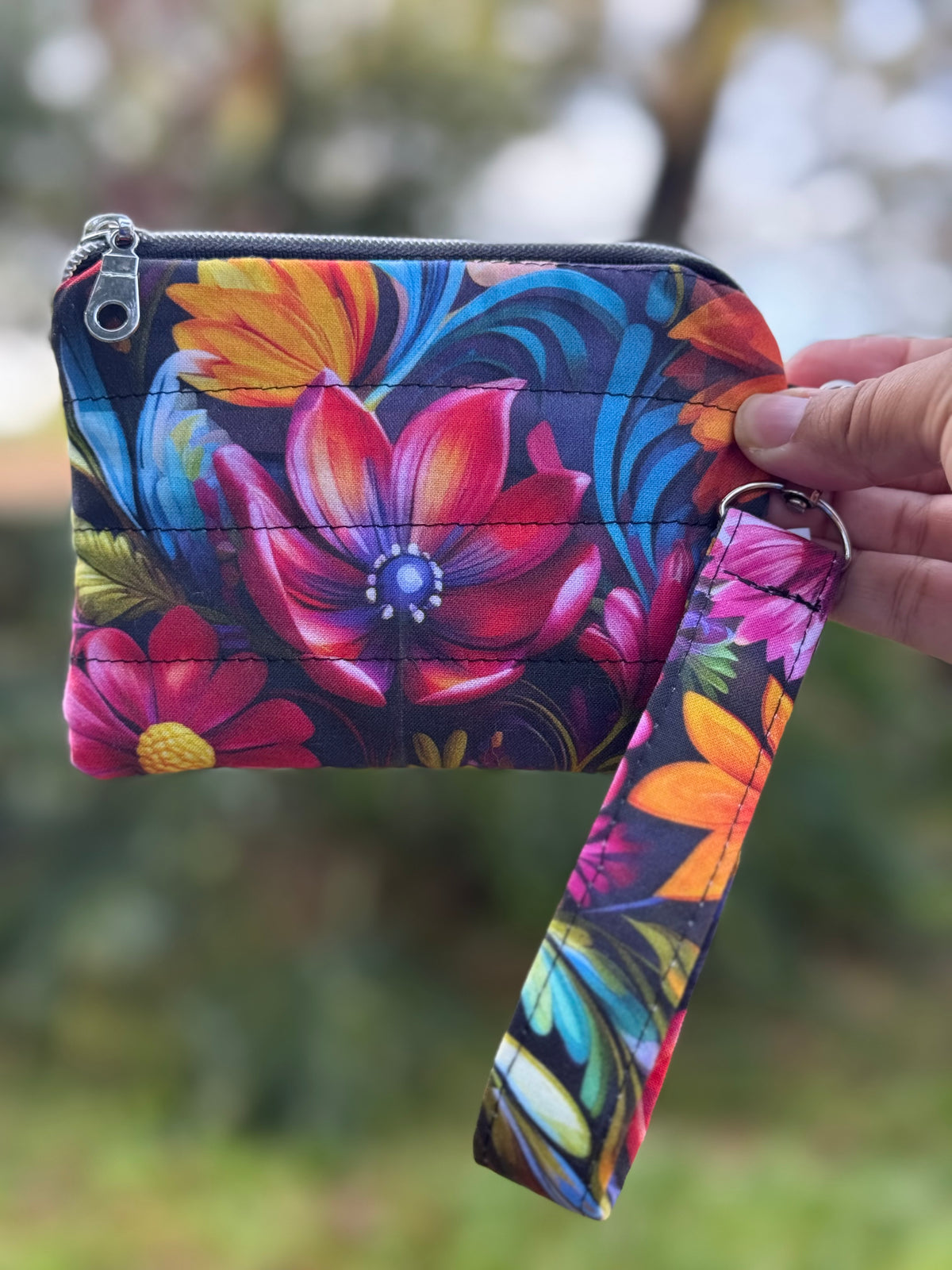 The Midnight Blossom Keychain Wallet