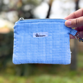Blue Gingham Keychain Wallet
