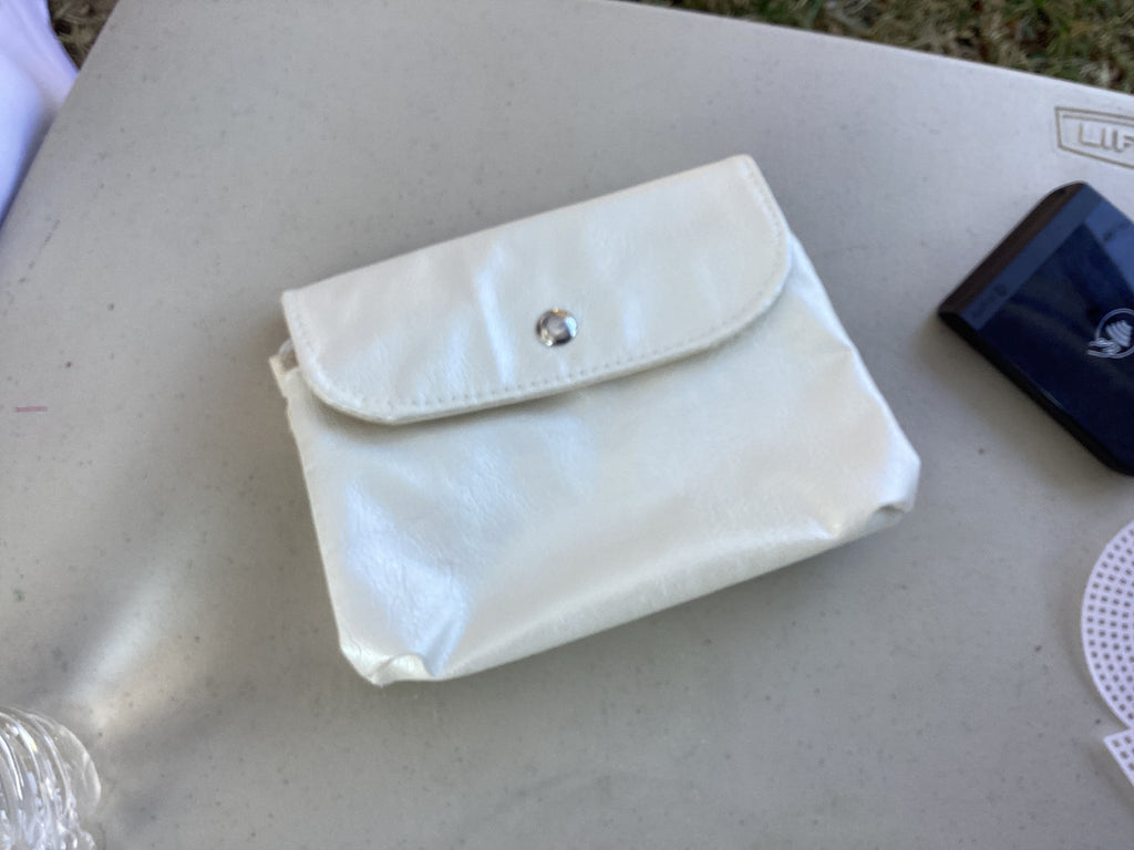 Pearl Vegan Leather SM Dual Zipper Pouch