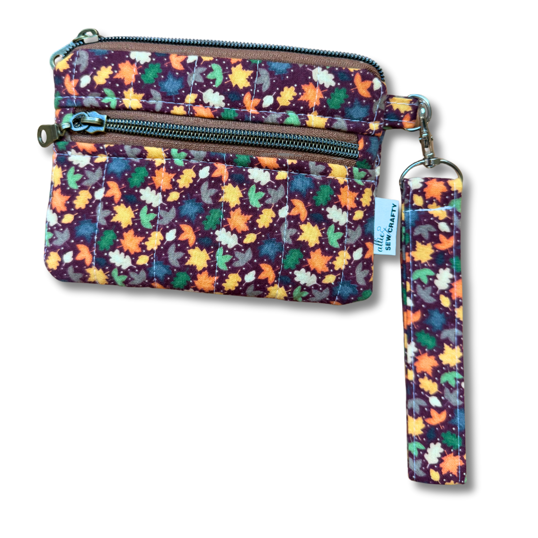 Fall Leaves Keychain Wristlet Wallet