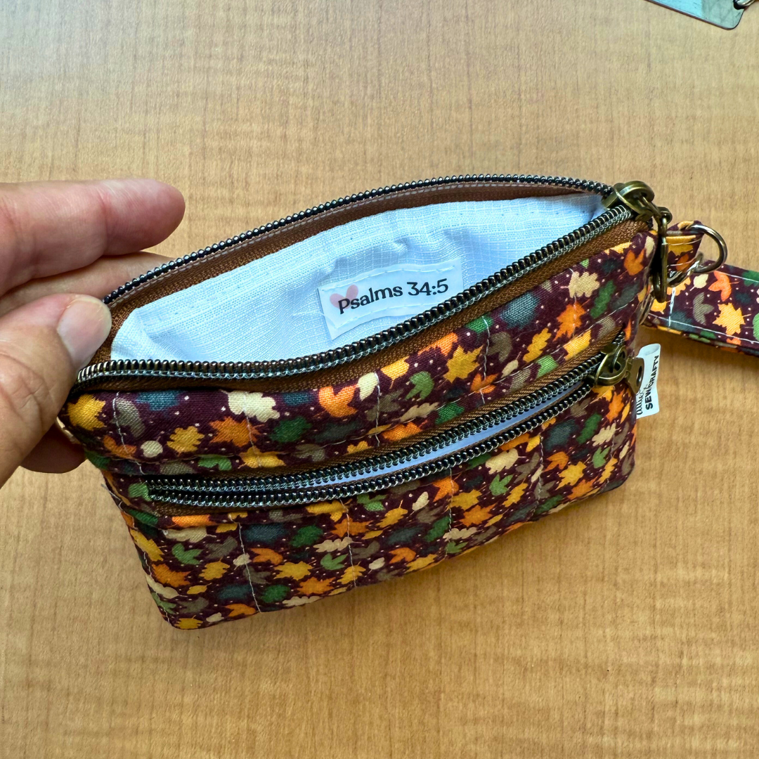Fall Leaves Keychain Wristlet Wallet