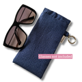 Sunglass Case Flexi Frame - Navy Blue Polka Dots