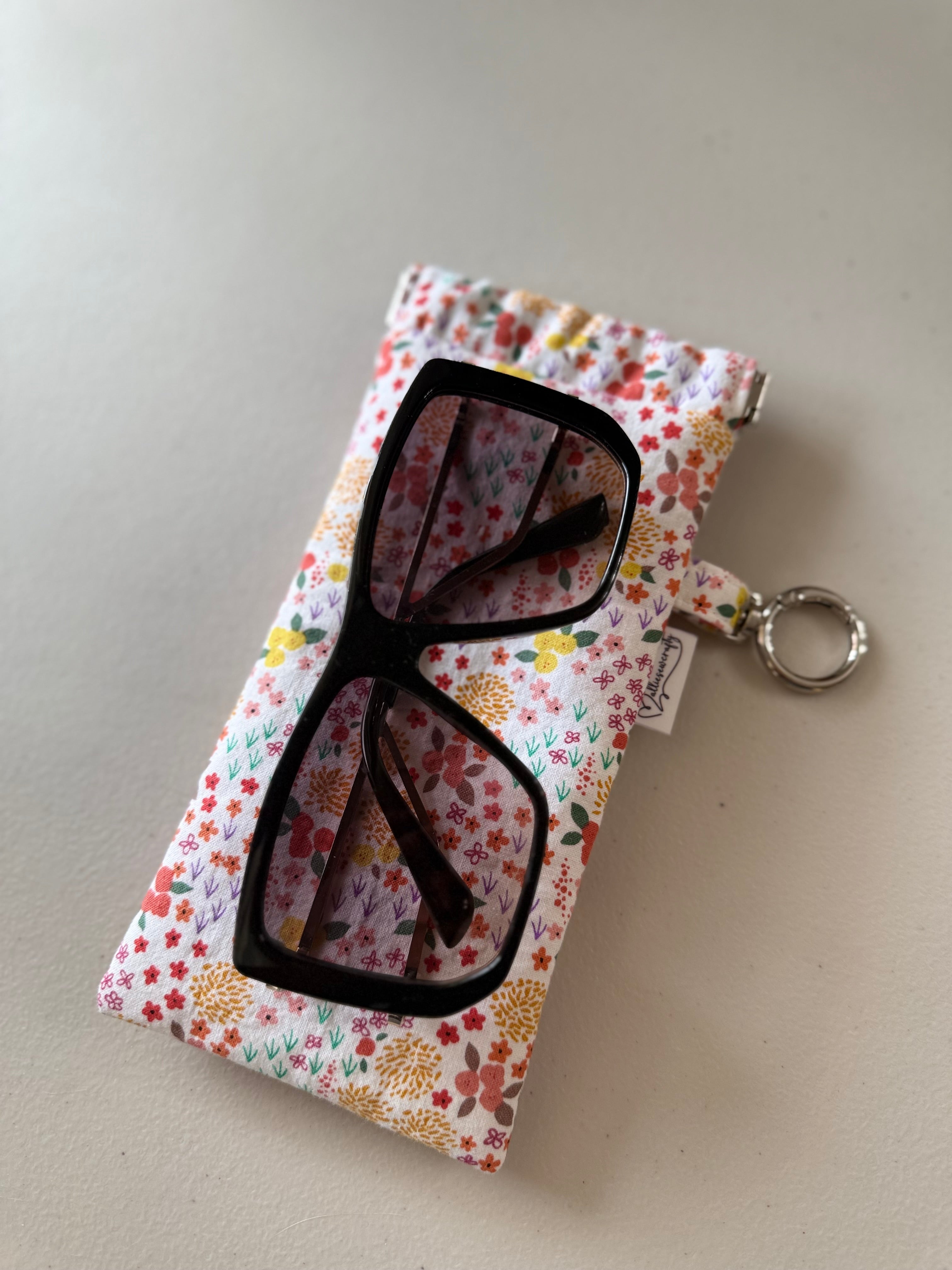 Sunglass Case Flexi Frame - Orange Flowers