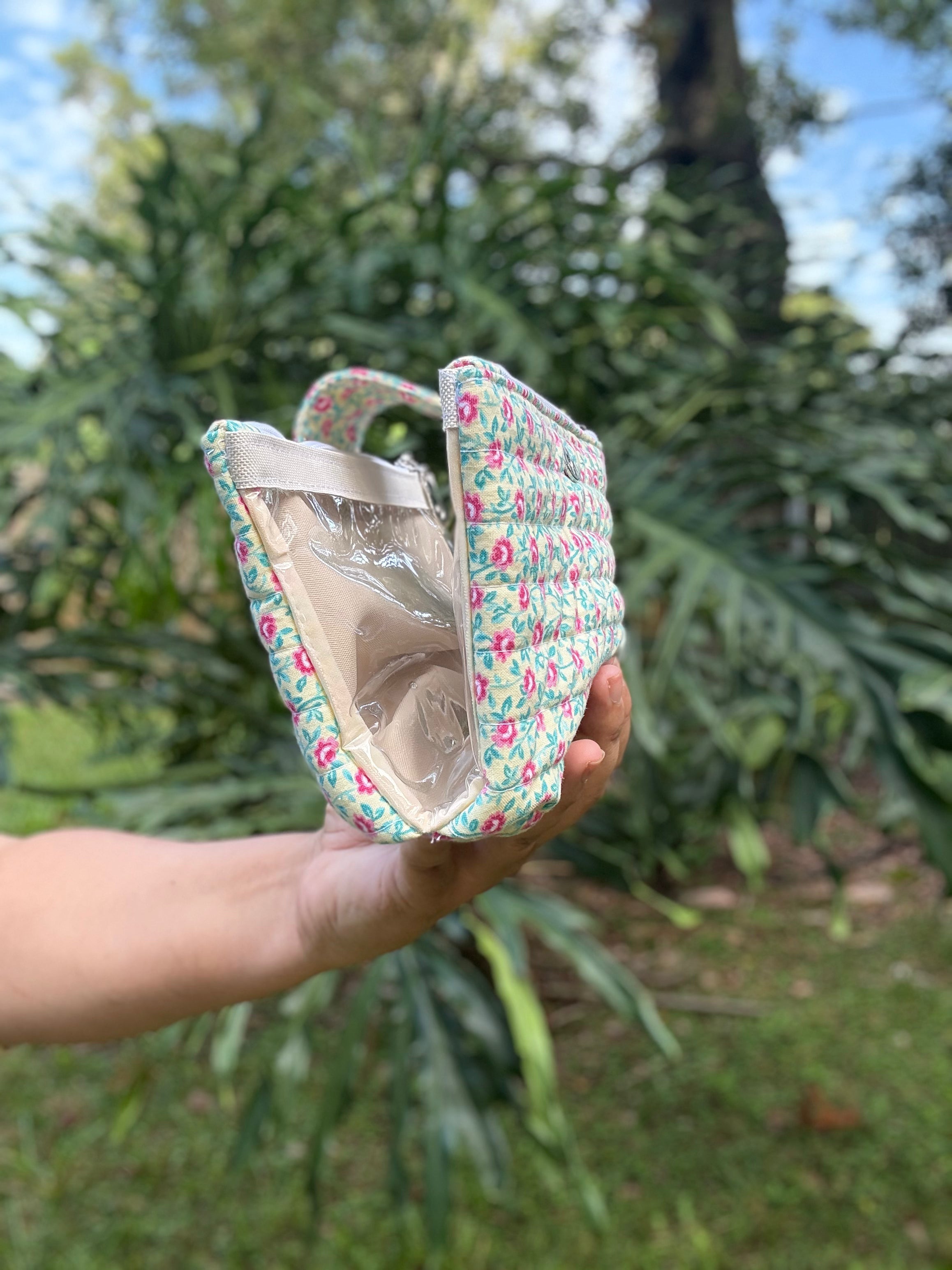 MD Vintage Rose Flowers Dual Zipper - Two in One Pouch