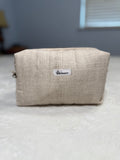 Light Brown Quilted Cosmetic Pouch *Limited Edition*