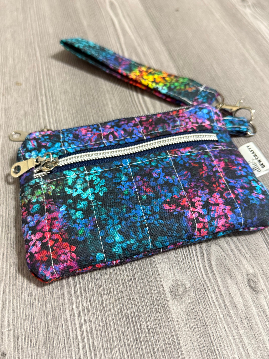 Colorful Double Zipper Wristlet Wallet