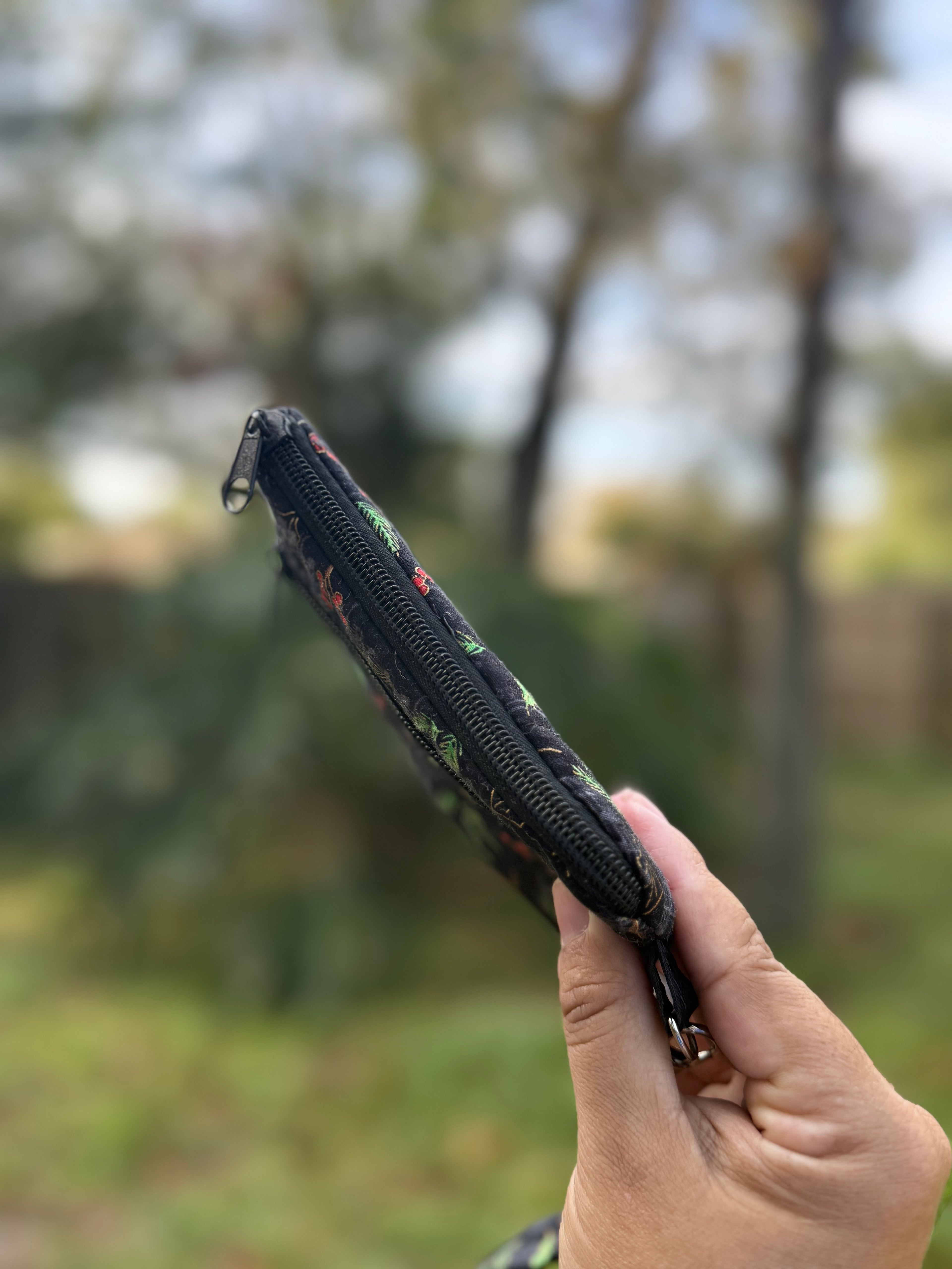 Double Zipper Wristlet Wallet Christmas Music