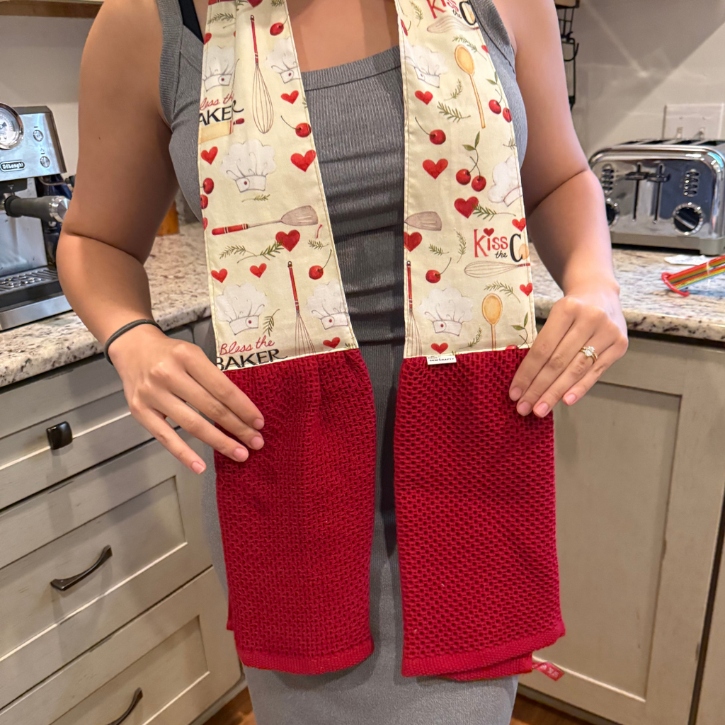 Kitchen Scarf Towel - Kiss The Cook - Bless The Baker