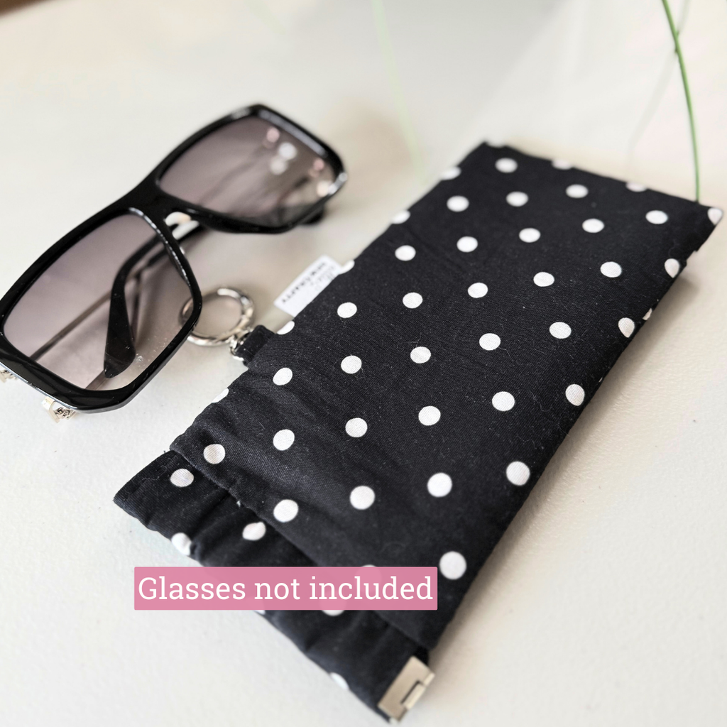 Sunglass Case Flexi Frame - Black Polka Dots