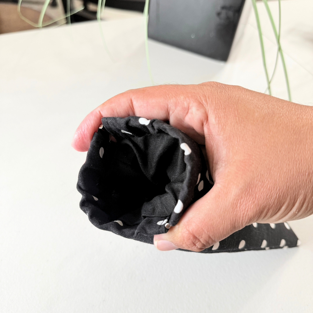 Sunglass Case Flexi Frame - Black Polka Dots