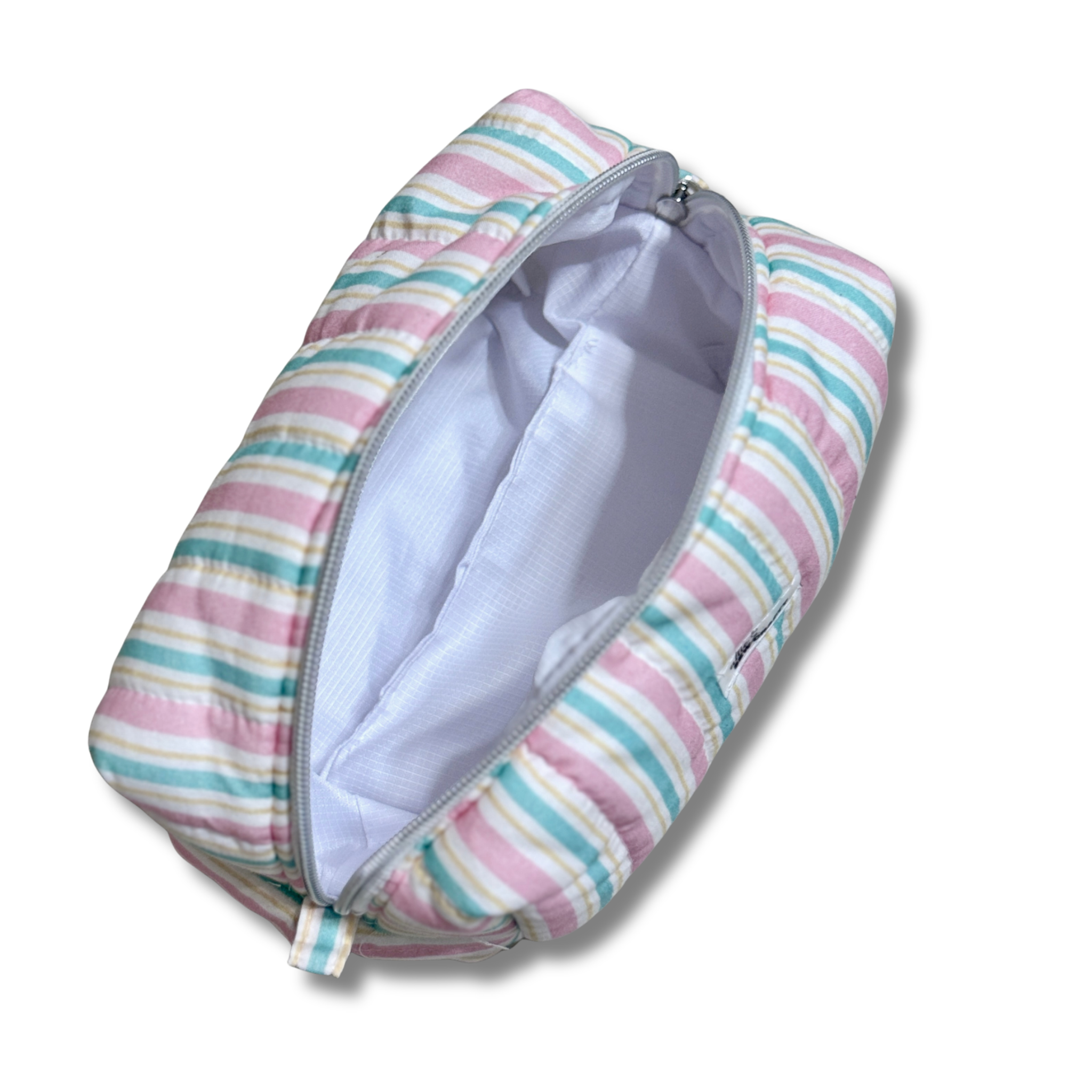 Pink and Green Boxy Cosmetic Pouch