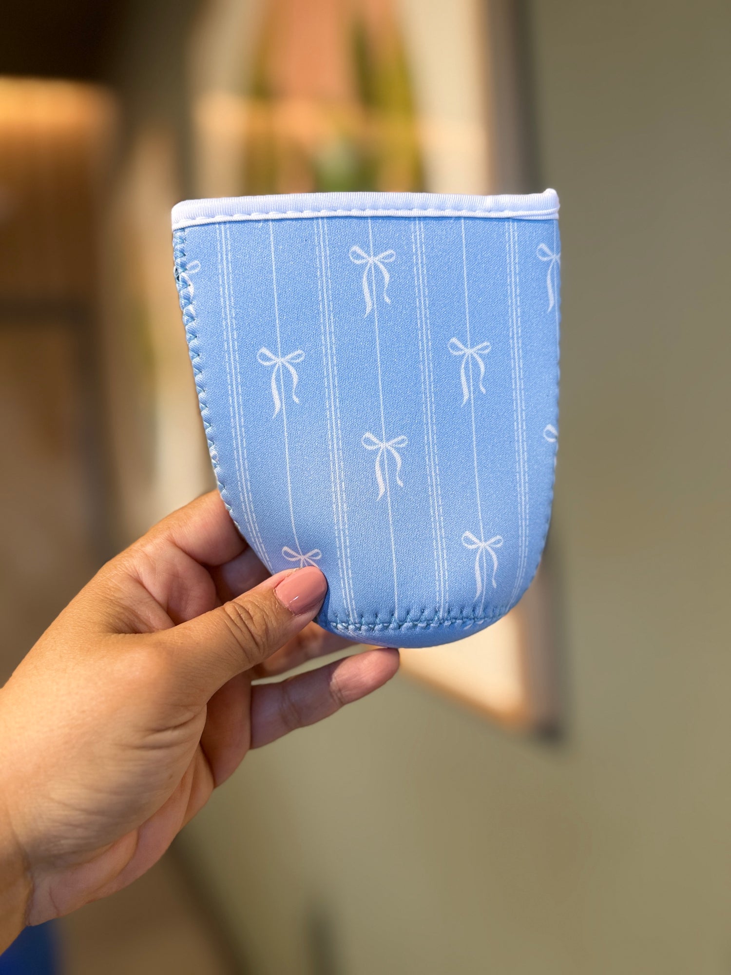 Blue Bows | MD Reusable Coffee Sleeve