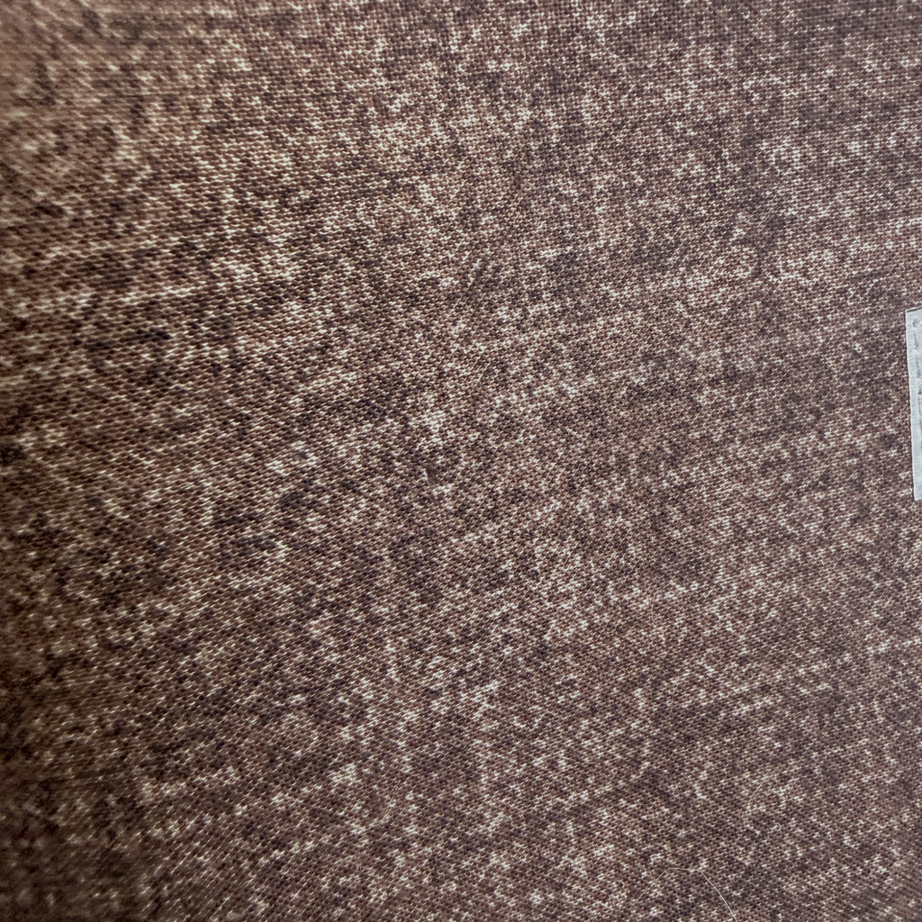 Close-up of the Solid Heathered Espresso fabric showing the smooth heathered texture