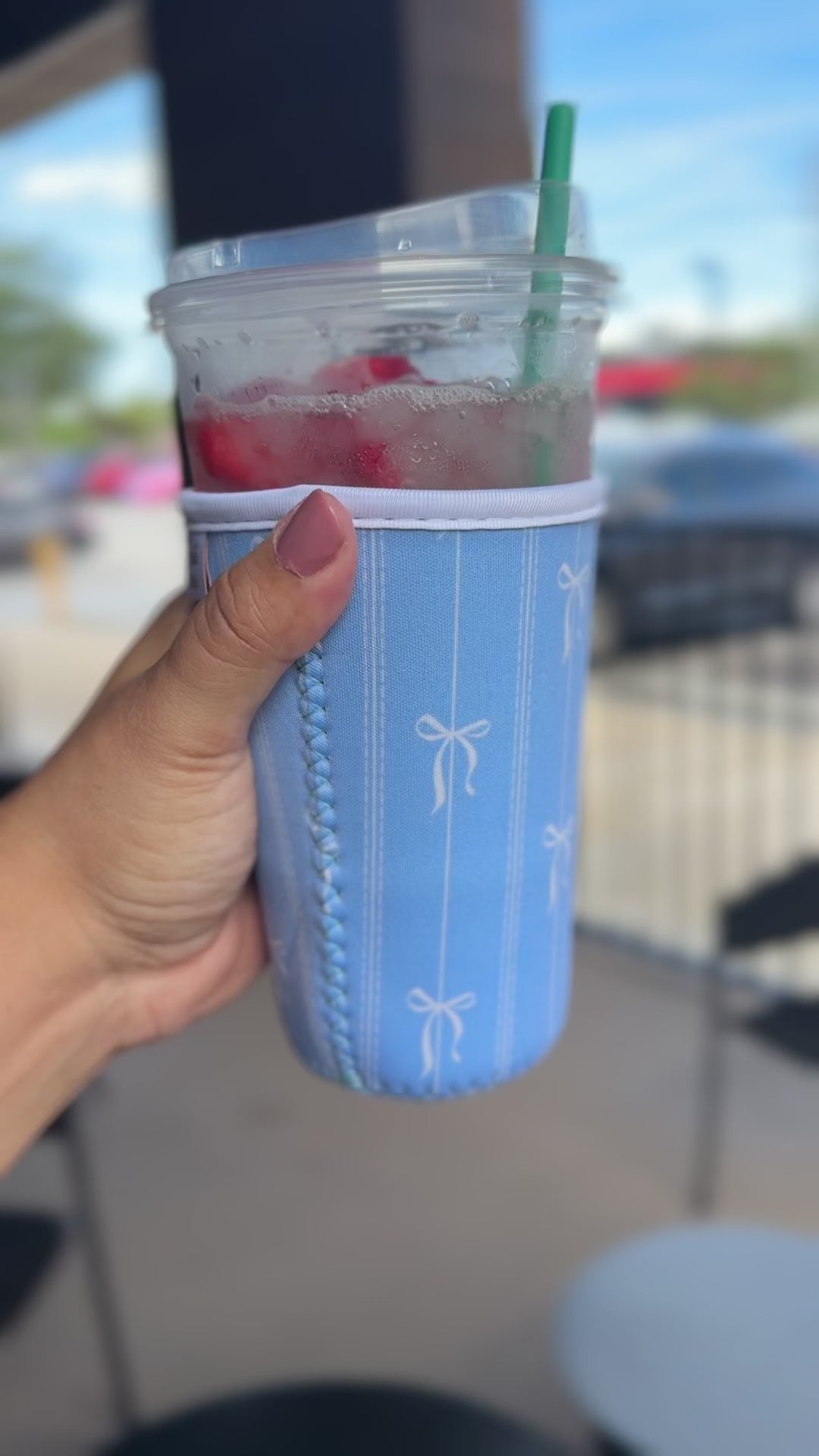 Blue Bows | MD Reusable Coffee Sleeve