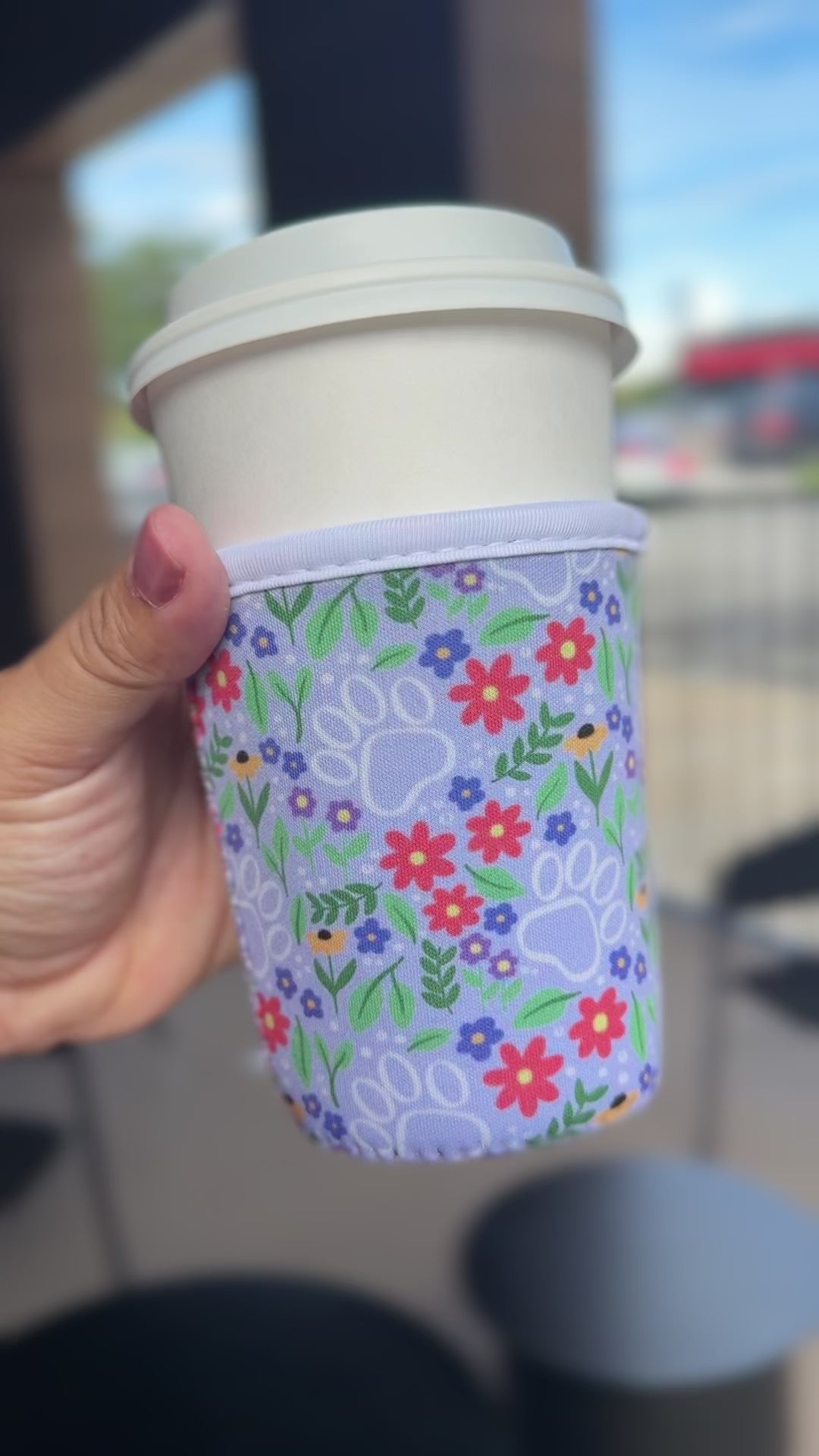 Petals and Paws - SM| Reusable Coffee Sleeve